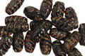 Czech Glass Dark Garden Spiral Rice 9x5mm