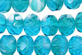 Czech Glass White Cap Water Fire Polished Rondelle 6x9mm