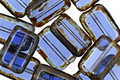 Czech Glass Sapphire Picasso Rectangle 12x8mm