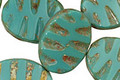 Czech Glass Turquoise Groovy Oval 18x14mm