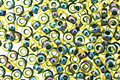 TOHO Rainbow Jonquil (with Forest Green Lining) Round 11/0 Seed Bead
