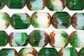 Czech Glass Snowy Evergreen Faceted Barrel 8x7mm