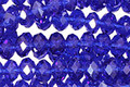 Cobalt Crystal Faceted Rondelle 6mm