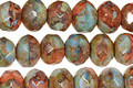 Czech Glass Copper Patina Rose Fire Polished Rondelle 6x9mm