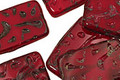 Czech Glass Merlot Groovy Rectangle 18x12mm