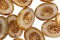 Czech Glass Leche Picasso Oval w/ Star Window 14x10mm