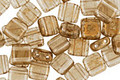 Czech Glass Black Diamond with Gold Marble 2-Hole Tile 6mm