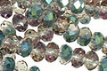 Green & Pink AB Crystal Faceted Rondelle 6mm