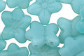 Czech Glass Aquamarine 2-Hole Flower 11x13mm