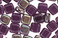 Czech Glass Tanzanite Celsian 2-Hole Tile 6mm