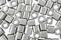 TOHO Metallic Silver Frosted Antique Silver Cube 4mm Seed Bead