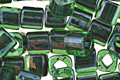 TOHO Rainbow Peridot (with Opaque Green Lining) Cube 4mm Seed Bead
