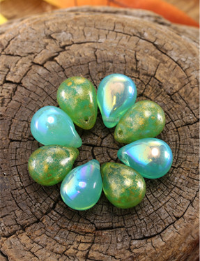 Czech glass teardrop focals