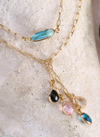 crystal bezel necklace