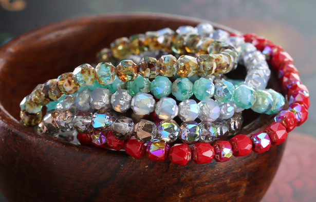 Czech glass lantern beads