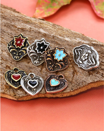 Enamel on Metal Buttons & Charms