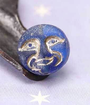 Czech Glass Moon Face Coins
