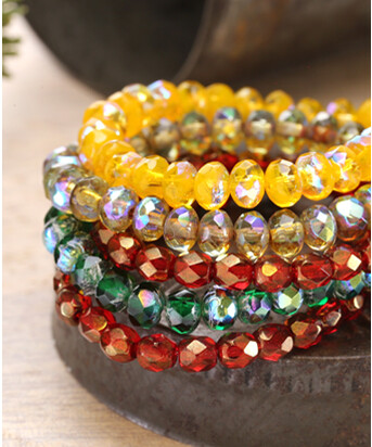 Czech Glass Fire Polished Rondelles