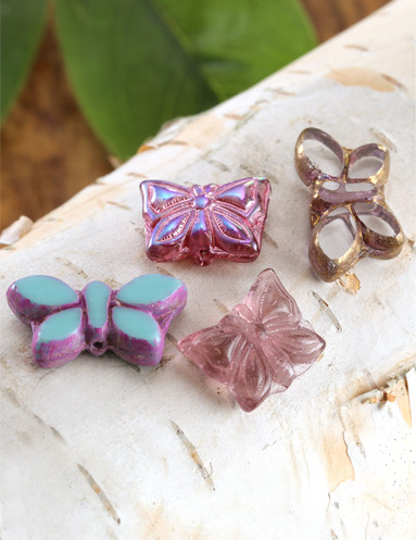 czech glass butterflies