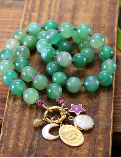 Knotted gemstone necklace