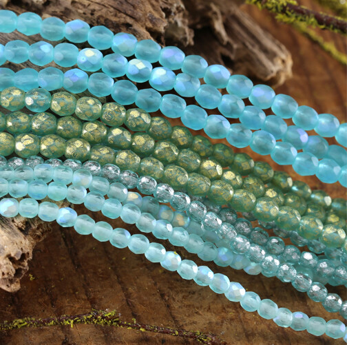 Czech Glass Fire Polished Rounds