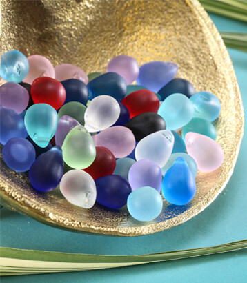 Tumbled glass teardrops