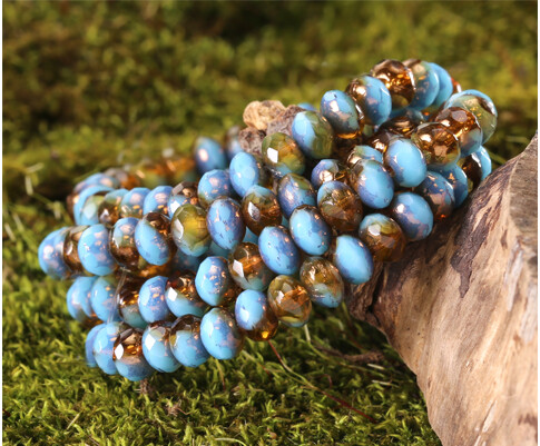 Czech Glass Fire Polished Rondelles