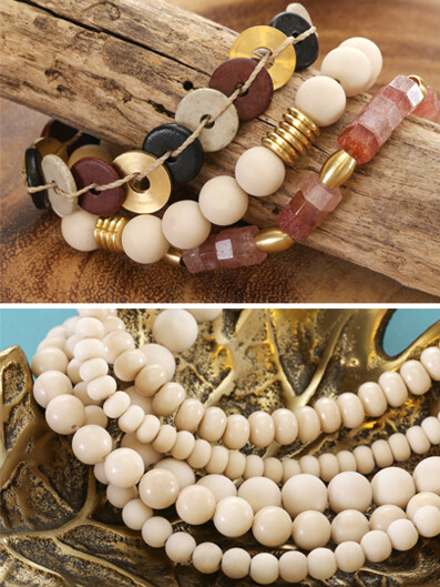 Riverstone gemstone rounds bracelet