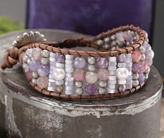 Winter Sunset Ladder Stitch Bracelet
