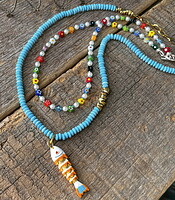 Blue Tide Fish Necklace