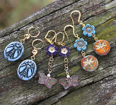 Flower Garden Insect Earrings