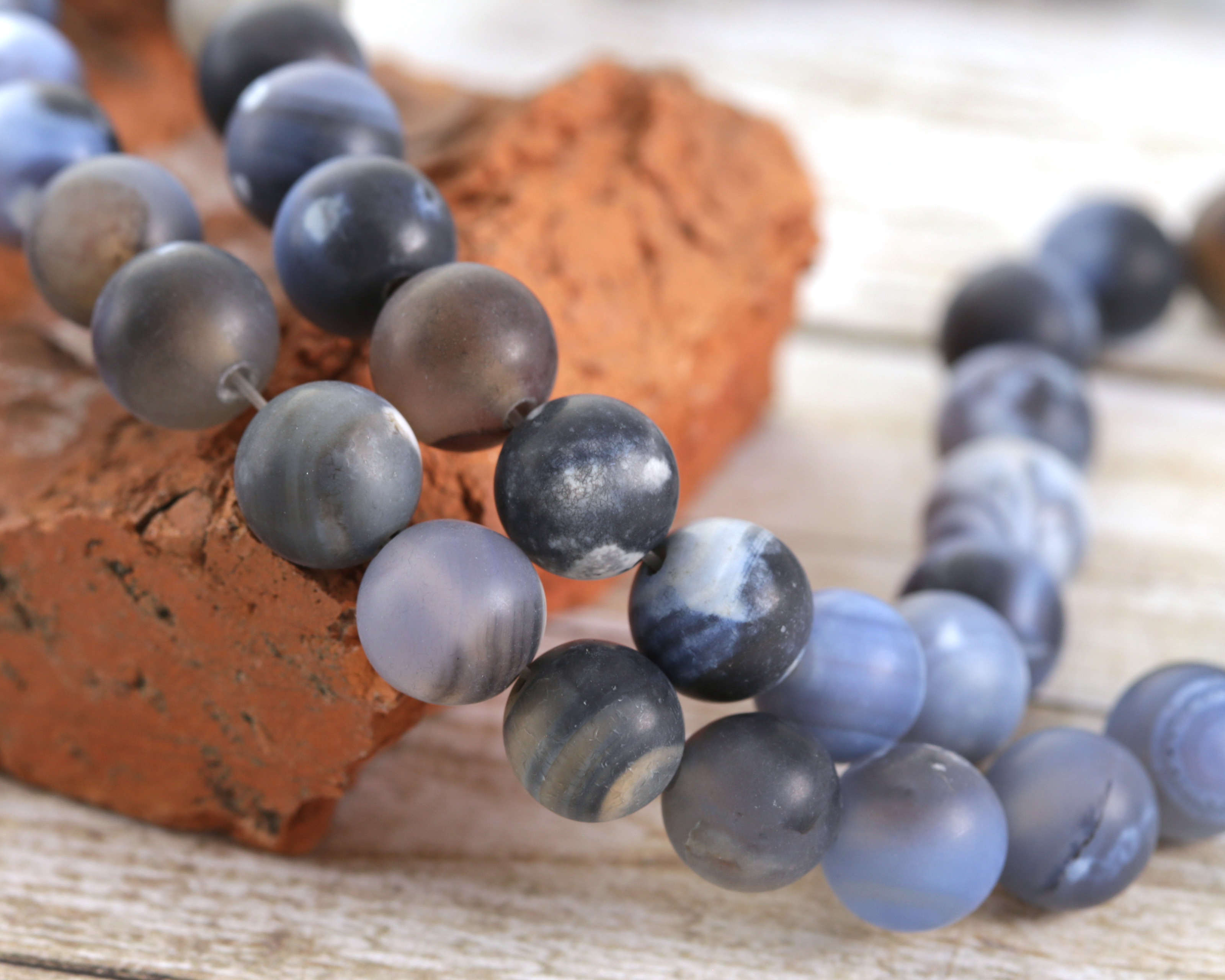 Storm Agate (matte) Round 10mm