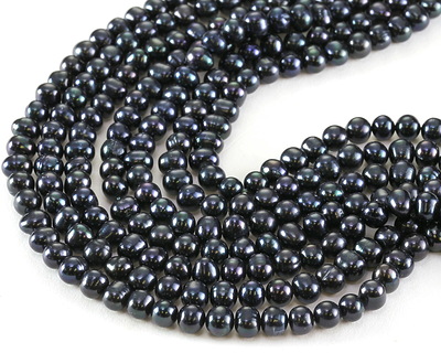 Midnight Blue Freshwater Potato Pearl 6-7mm