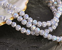Czech Glass White Opal AB w/ Silver Lantern 4mm