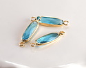 Capri Crystal Elongated Oval Link in Gold Finish Bezel 22x6mm