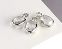 Clear Crystal Oval Drop in Silver Finish Bezel 6x8mm