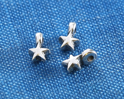 Antique Silver (plated) Tiny Star Focal 4x7mm
