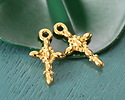 TierraCast 24K Gold (plated) Decorative Cross Charm 10x18mm