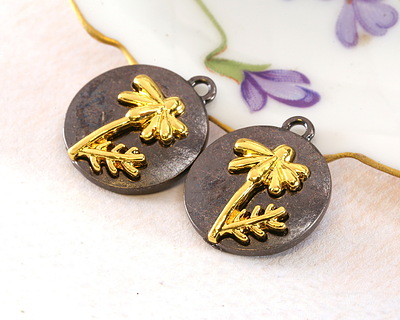 Aster Two-Toned Gunmetal & Gold Finish Round Focal 17.5x20.5mm