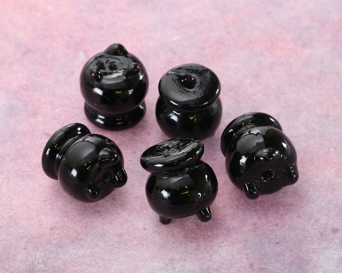 Witch's Cauldron Lampwork Glass Focal Bead 16-17x17-17.5mm