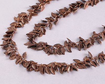 Antique Copper (plated) Falling Leaves Chain