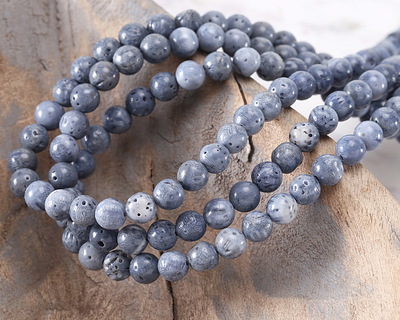 Blue Coral Round 6mm