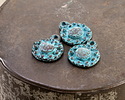 Mykonos Copper (plated) Patina Beaded Coin Focal 13.5x16mm