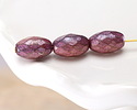 Czech Glass Etched Metallic Pink Faceted Rice 12x8mm