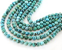 Hubei Turquoise (A, Blue Green w/ Matrix) Microfaceted Round 5.8mm