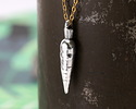 Antique Silver (plated) Carrot Focal 6x30mm