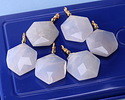 Blue Rose Quartz w/ Gold Finish Faceted Hexagon Wire Wrapped Pendant 20x25mm