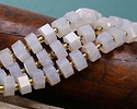 Blue Rose Quartz Microfaceted Hexagon Heishi 4x8mm