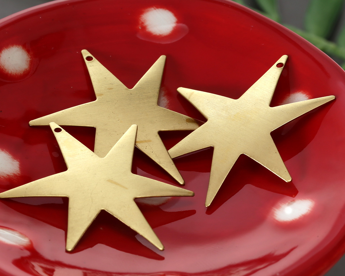 Vintaj Solid Brass Asymmetrical Star Blank 46x41mm