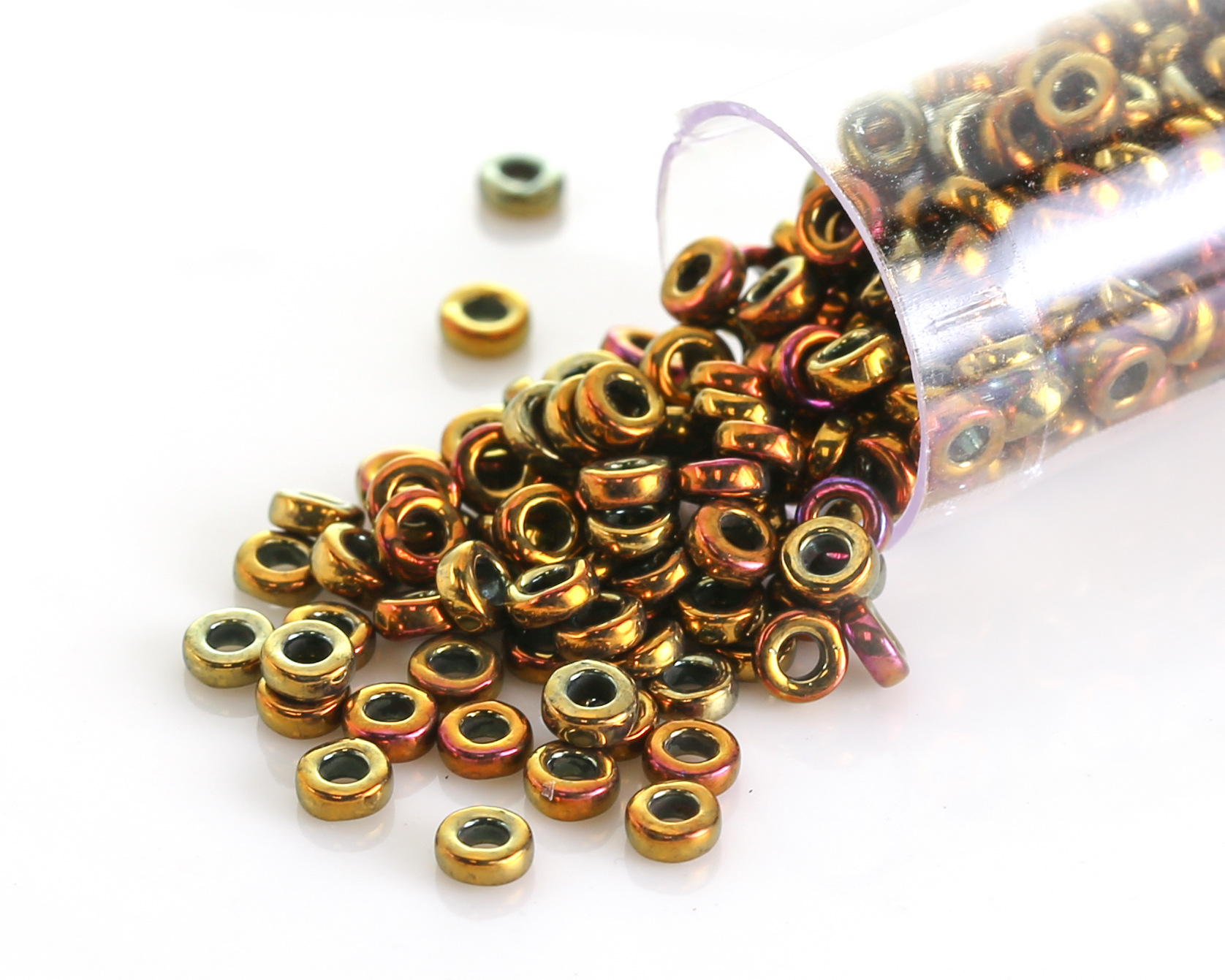 Miyukiiページ Miyuki Metallic Gold Iris Spacer Bead 3mm